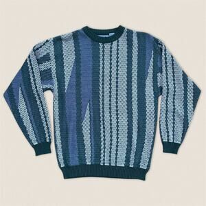 Vintage 90s Gray Grandpa Sweater Van Heusen - Size Large